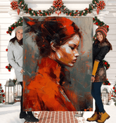 Elegant Classical Cadenzas Sherpa Blanket on a cozy living room sofa.